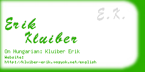 erik kluiber business card